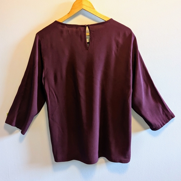 Sheer Chest Wine Coloured Tunic by Only - Picture 3 of 8